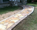 Our stonemasons  can come up with unique design for your patios and walkways in a variety of natural stone types. 